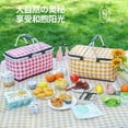 thumbnail image 3 of Picnic Blankets Portable Outdoor Portable Beach Mat Insulation Basket Picnic Accessories Folding Blanket Easy to Carry, 3 of 7