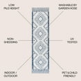 thumbnail image 4 of JONATHAN Y SANTA MONICA 2 x 10 Runner Rug, Marokko Diamond Tribal Medallion - Ivory/Blue, SMB127C-210, 4 of 9