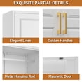 thumbnail image 4 of UNICOLY 86“ H Metal Armoire Wardrobe Closet, Large Wardrobe Cabinets with Hanging Rod, White Adult, 4 of 8