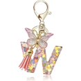 thumbnail image 2 of Porte-clés Lettre A-Z Pendentif Papillon à Franges Porte-Clés, 2 of 3