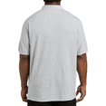 thumbnail image 2 of Big + Tall Essentials by DXL Men's Big and Tall  Men's Pique Mesh Short-Sleeve Polo Shirt, Light Grey, 6XLT Light Grey Heather, 2 of 5