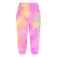 thumbnail image 4 of WXLWZYWL Womens Capri Pants 2024 Casual Drawstring Elastic Waist Sweatpants Loose Jogger Summer Vacation Lounge Sweatpants Striped Floral Printed Pants with Pockets, 4 of 5