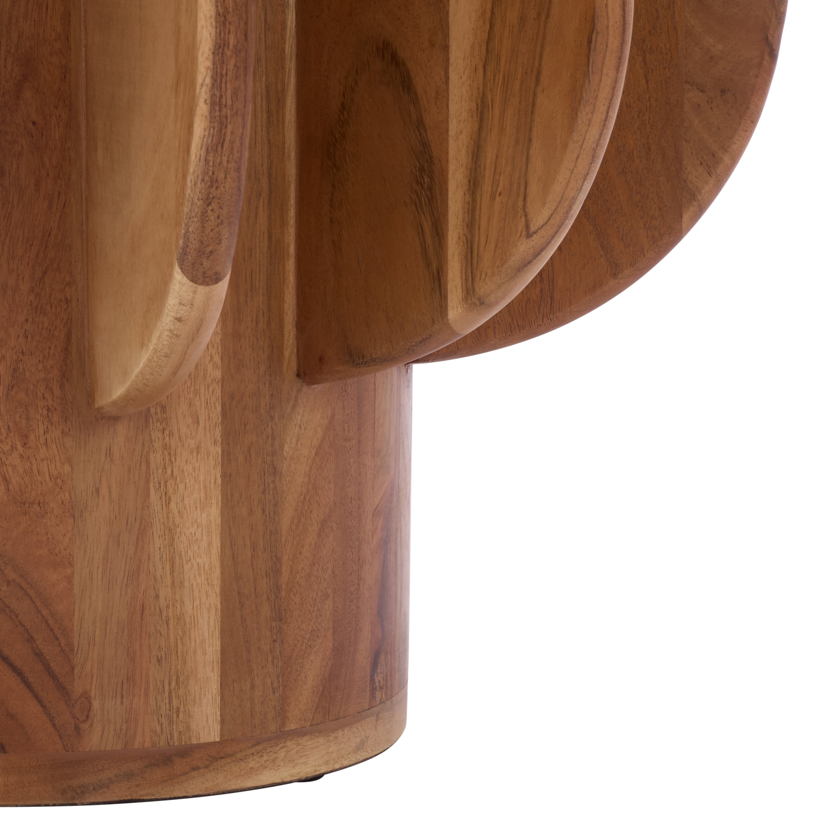 Safavieh Marata Modern Wood and Glass Round End Table, Glass / Walnut