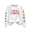 thumbnail image 4 of Cadancy Merry Christmas Sweatshirt for Women Long Sleeve Oversized Crew Neck Xmas Lights Graphic Sweatshirts Winter Cozy Casual Holiday Tops Trendy Funny Outfits 2025, 4 of 9