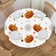 thumbnail image 1 of wonima02 Round Fitted Tablecloth with Elastic Edge Halloween Pattern Texture Background Waterproof Wipeable Table Cover for Kitchen Dining Holiday, Fit for Diameter 38.2"-42.1" Round Table, Style56, 1 of 1