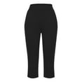 thumbnail image 6 of IDALL Capri Pants for Women Capri Leggings for Women 2025 High Waisted Cutout Yoga Capris Lightweight Cropped Pants Solid Soft Pajams Pants Yoga Pants Women Beach Pants Black 3XL, 6 of 6