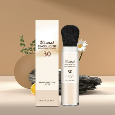 Lenkho Sunscreen Setting Powder, Powder Brush On Sunscreen for Face,Oil Control & Long-Lasting Matte Finish, SPF Protection Translucent Setting Powder for All Skin Types
