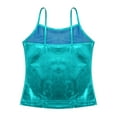 thumbnail image 3 of Zaldita Kids Girls Sparkly Hip Hop Dance Camisole Shiny Metallic Tank Tops with Spaghetti Straps Blue Green 8, 3 of 7