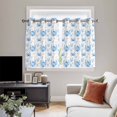 thumbnail image 5 of Blue Crab Coastal Kitchen Curtains Short 54 Inch Length, Summer Beach Nautical Coral Starfish Grommet Top Bedroom Living Room Curtains, Light Filtering Cafe Curtain Drapes 2 Panels Set 84''x54'', 5 of 9