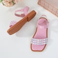 thumbnail image 7 of WERYOUNG Girls Sandals Summer Casual Sparkly Rhinestone Open Toe Soft Sole Princess Shoes Girls Stylish Beach Vacation Party Sandal,Pink,5-5.5 Years, 7 of 7
