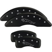 MGP 4 Caliper Covers Engraved Front & Rear Vtech Matte Black finish silver ch