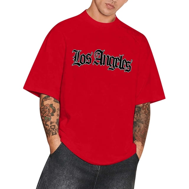 T-Shirt Vintage Coupe Ample pour Hommes - Mode Décontractée pour l'Été