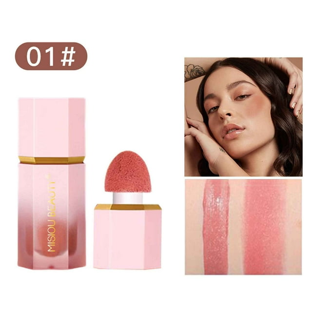 EGNMCR Blush Liquid Blush Makeup For Cheeks, Soft Cream Blush Wand With Weightless Formula, Long-Wearing, Smudges Proof, Natural-Looking, Matte Finish 6ml brush sticks