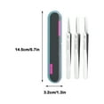 thumbnail image 3 of Fiudx Eliminador de Puntos Negros, Pinza Recta de Precisión, Pinza Curva para La Zona Nasal, Pinzas de Acero Inoxidable, Limpieza Facial, Diseño Ideal para Viajes, Apto para Todo Tipo de Piel, Incluy, 3 of 7