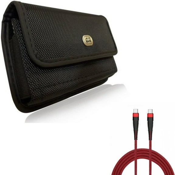 Case Belt Clip w 10ft PD Cable for Samsung Galaxy S22 Plus,S22 S21 FE 5G - Rugged Holster Canvas, Type-C to USB-C Charger Cord Power