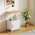 thumbnail image 6 of Asofer Rolling Kitchen Island Cart with Storage and Drawer, Small Coffee Cart, Microwave Stand on Wheels, White, 6 of 11