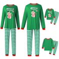 thumbnail image 1 of Matching Family Pajamas Sets Holiday Deer Letter Stripe Tops Pants, 1 of 8