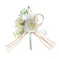 thumbnail image 2 of Boutonniere de Boda Artificial Perfecl Blanco Decoración de Fiesta, 2 of 8