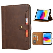 ELEHOLD iPad Case For Apple iPad 11th(A16) 2025 Multi-Functional Flip Leather Wallet Case with Front Pocket Card Slots Kickstand Pencil Holder Shockproof Business Men Women Case Cover,Coffee