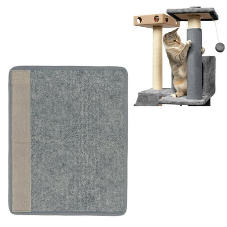UPC: 0842229127850 | Furhaven Wrap Around Scratching Post Cover for Indoor Cats Fits Posts Up to 3.5 Diameter Durable & Less Mess – Tiger Tough Carpet Scratch Mat – Gray Large Carpet Scratcher Large Scratch Post Cover – Gray