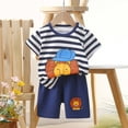 thumbnail image 2 of MIASHUI Vêtements d'Été pour Garçons, Ensemble T-Shirt à Col Rond à Manches Courtes et Short pour Enfants, Noir, 18-24 Mois, 2 of 3