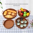 thumbnail image 3 of Injueey Bandeja tejida hecha a mano, bandejas de almacenamiento con asa, de fruta, cesta de almacenamiento de cocina Retro, goma de flor negra, Type3 NO3, 3 of 6