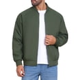 thumbnail image 4 of Chaqueta Bomber INSPIRE CHIC para hombres, abrigo de otoño, cierre completo, puños acanalados, chaqueta de béisbol 2XL verde, 4 of 6