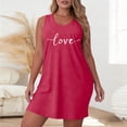 thumbnail image 2 of Busydd Women Dresses Casual V Neck Sleeveless Sleep Dress Fashion Love Print Summer Dress S, 2 of 5