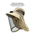 thumbnail image 2 of Byfri Mosquito Net Sun Hat with Solar Fan Wide Brim Fishing Hat for Outdoor Camping Khaki 58-60cm, 2 of 7