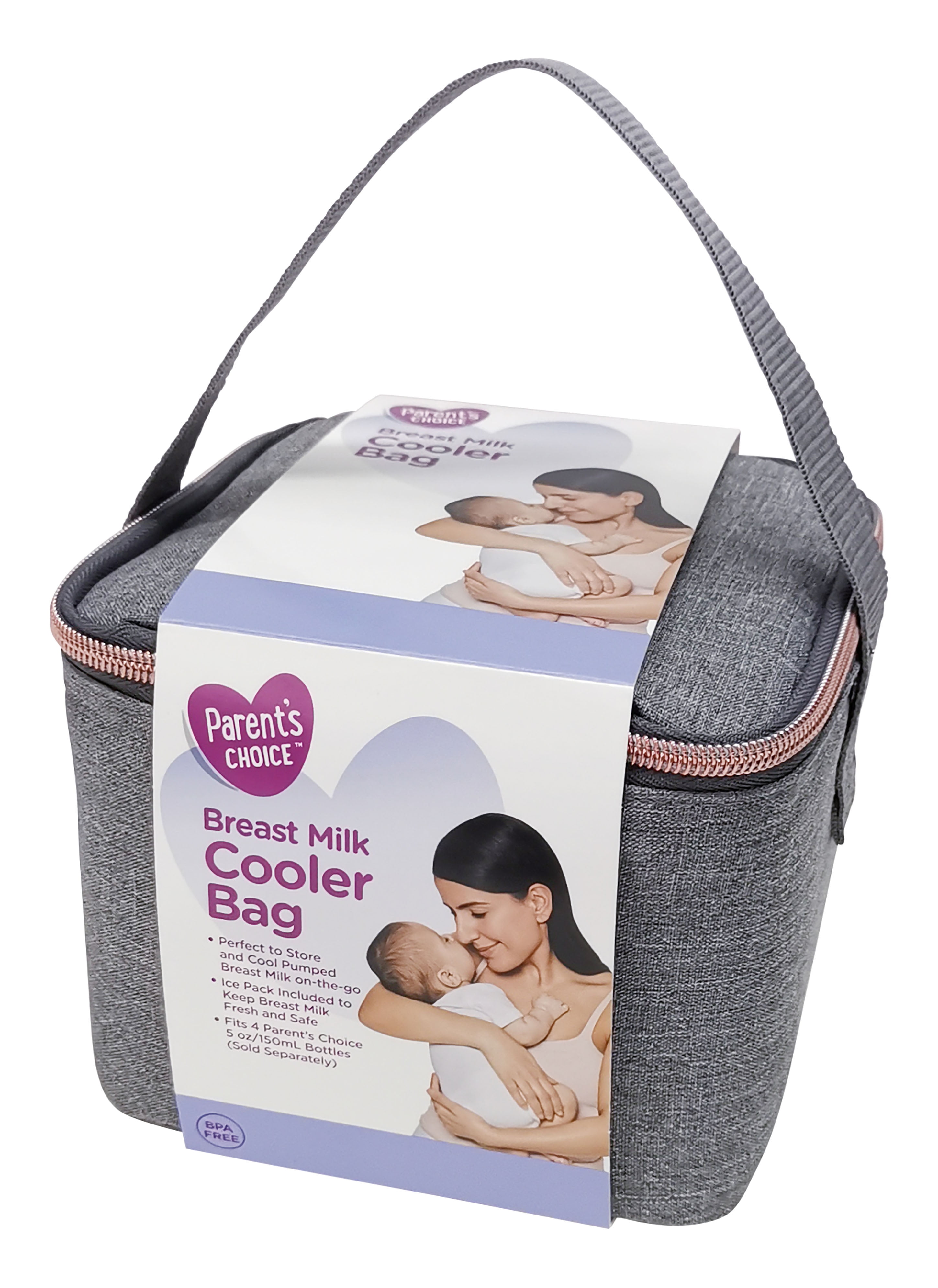 Luxja Breast Milk Cooler Bag Black Bag Only Fits 4 Bottles, Up to 150 ml Double-Layer Baby Bottle Cooler Bag for Breast Milk and Bottle Set 