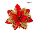 thumbnail image 2 of XYAIYT 6 pc Christmas Tree Floral Picks Artificial Flowers Clip On Holiday Decorations Durable Long Lasting Simulation Flowers for Wreaths Garlands Table Centerpieces Red 3.9in, 2 of 5