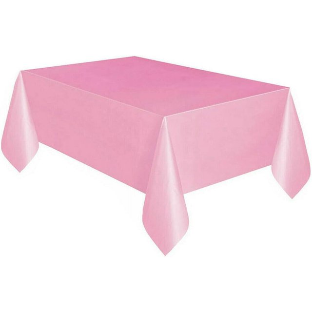 54" x 72" Rectangle Disposable Plastic Table Covers Wipe Clean Party Table Cloth Covers (Light Pink)