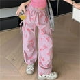 thumbnail image 4 of KAUOD 2025 Girls Vintage Jeans Wide Leg Baggy Denim Pants Cute Bow High Elastic Waist Y2k Trousers Summer Kids Streetwear, 4 of 7