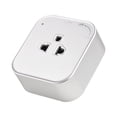 thumbnail image 1 of Mistaha Square Silver American 15A Second-Generation Rail Adapter Socket - Dual USB Ports, UK/US/EU Plug Options, 1 of 6