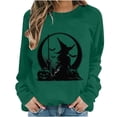 thumbnail image 3 of Jsaierl Womens Halloween Sweatshirts Funny Witch Graphic Pullovers Fall Holiday Round Neck Long Sleeve Sweater Tops Halloween Party Supplies, Sizes S-2XL, 3 of 7