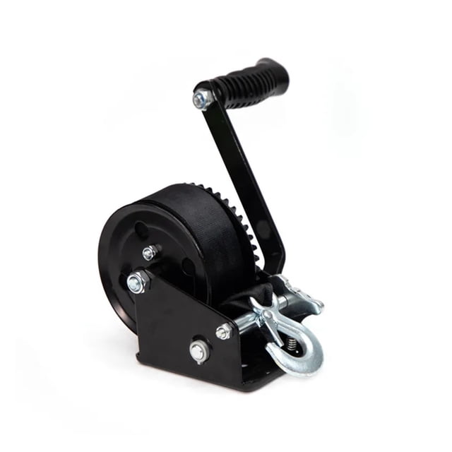 Manual Winch Expert 1200LBS, Small Manual Hand Winch Boat Trailer Winch With Oran Belt Strap Webbing With 2 Speed