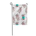 thumbnail image 1 of JSDART Cute Dogs Pug Character Vector Seamless Pattern on White Garden Flag Decorative Flag House Banner 12x18 inch, 1 of 1