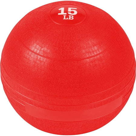 Exercise Slam Medicine Ball By Trademark Innovations (Red, 15 Lbs.)
