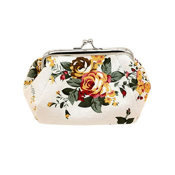 Demete Dumpling Shape Floral Printed Mini Bag Buckle Coin Purse Women Wallet