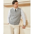 thumbnail image 2 of Kallspin Men's Sweater Vest Cotton V Neck Relaxed Fit Knit Sleeveless Pullover Sweater(Light Gray,4X-Large), 2 of 9