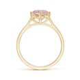 thumbnail image 2 of ANGARA Natural Six Prong-Set Round 1.65 ct Morganite Cathedral Engagement Ring in 14K Yellow Gold for Women | Birthday, Anniversary, Jewelry Gift for Women | Natural Morganite Ring, 2 of 7