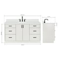 thumbnail image 3 of Ariel Kelly 66 Inch Single Oval Sink Bathroom Vanity With Carrara White Quartz Countertop 1.5 Inch Edge In White, 3 of 12