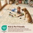 thumbnail image 4 of Design&I 3'x5' Washable Area Rug Yellow Farmhouse Traditional Motif Vintage Distressed Tan Beige Flowing Dynamic for Home Office, Hallway, Low Profile & Durable Daily Traffic Ready, 4 of 7