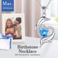 thumbnail image 3 of AUNOOL Dolphin Heart Necklaces Gifts for Women 925 Sterling Silver Birthstone Necklace Jewelry for Women Christmas Birthday Gifts for Women, 3 of 7