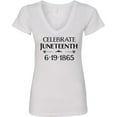 thumbnail image 3 of Inktastic Celebrate Juneteenth Women's V-Neck T-Shirt, 3 of 5
