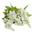 thumbnail image 2 of White 5-Head Artificial Gloriosa Bouquet - 12.59x5.51in Fake Floral Stem, Plastic Flowers for Home Decor/Wedding Centerpieces (F), 2 of 9