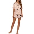 thumbnail image 2 of Conjuntos de pijama de satén para mujer INSPIRE CHIC, ropa de noche, camisetas con pantalones cortos, conjuntos de lounge XL color champán rosa, 2 of 6