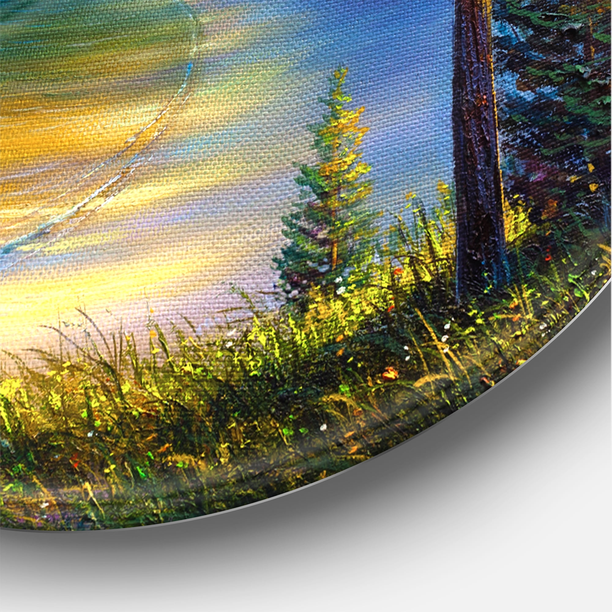 Designart 'Sunrise By The Wild Beach' Nautical & Coastal Circle Metal Wall Art 11x11 - Disc of 11