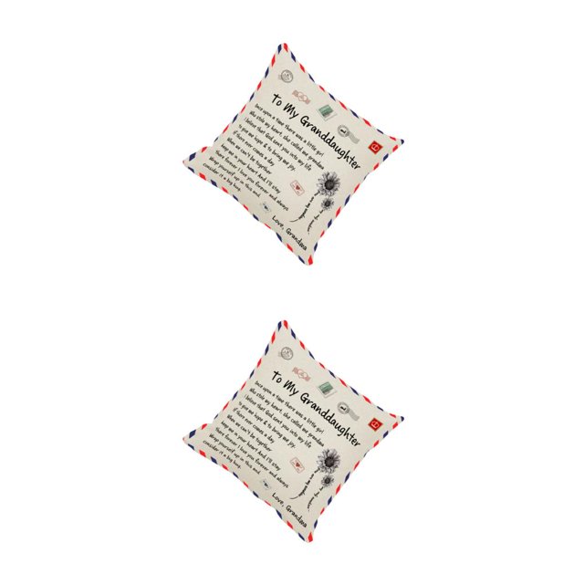 Kenally Funda de almohada con diseño de sobre, funda de almohada de forma cuadrada para hija, hijo, funda de cojín trasero, funda de abuela nieto 2piezas