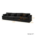 thumbnail image 4 of 160" Cloud Couch Sectional for Living Room, Down Filled 4 Seater, Convertible Sofa Couch, Black, 4 of 7